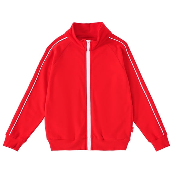 Riforla Kids Zip up Stand Collar Jacket Boys Girls Lightweight Jackets Cardigan School Coat Red 90