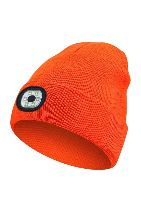 LED Hat Rechargeable USB Running Light Sun Hats for Women Orange