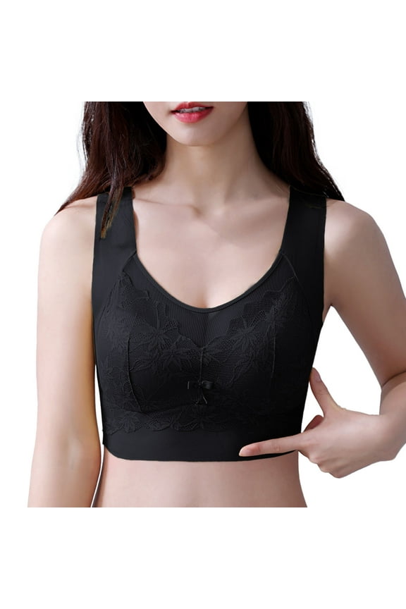 Riforla Lace Backless Strapless Bra with Fixed Cup for Plus Size No Underwire Seamless Design Side Spillage Everyday Wear Bras Black XXXXL