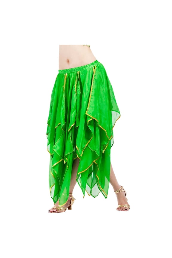 Riforla Ladies' Carnival Belly Dance Performance Dress Womens Skirts Green One Size