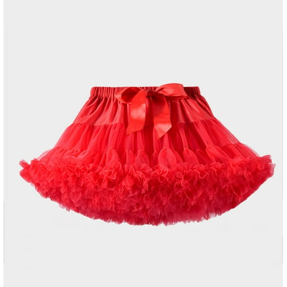 Riforla Ladies Classic Solid Color Dancing Tutu Skirt Tutu Skirt Skirt Skirts for Women Trendy Red One Size