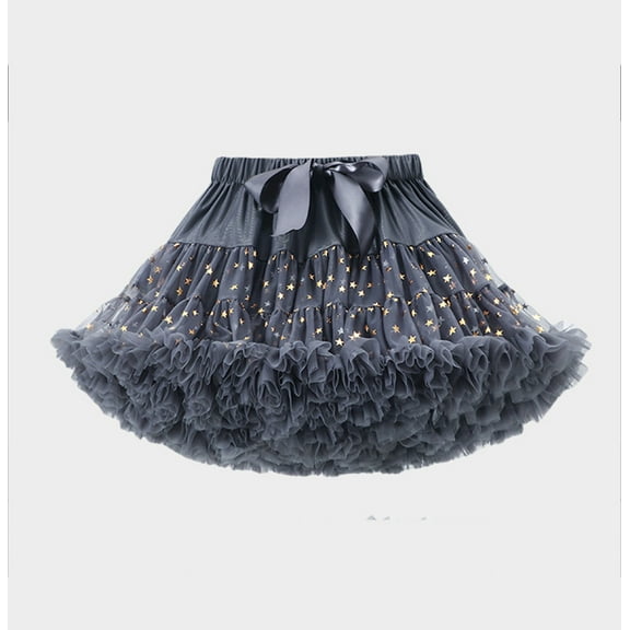 Riforla Ladies Classic Solid Color Dancing Tutu Skirt Tutu Skirt Skirt Women's Skirts Dark Gray One Size