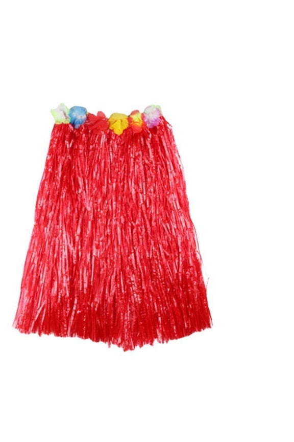 Riforla Ladies Fashion Carnival Brilliant Silk Dance Grass Skirt Performance Women's Skirts Red 40