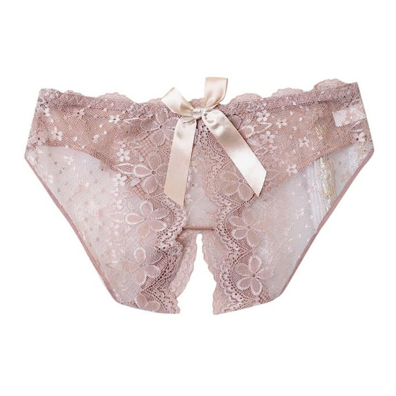 Ediodpoh Ladies Panties Lace Low Waisted Underwear for Women with High Value Be Careful of Machine ing Crotch Triangle Pants Women's Underwear Coffee M