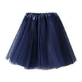 thumbnail image 1 of Ediodpoh Carnival Women's Skirts Ladies Soild Color Short Fashion Pleated Tutu Dance Skirt Hard Mesh for Stage Performance Ballet Skirt Navy A, 1 of 3