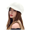 thumbnail image 1 of Riforla Ladies Summer Outing Sunblock Tongue Octagon Beret Berets Hat for Women White 55-60CM, 1 of 4