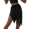thumbnail image 1 of Riforla Latin Dance Skirt Women's 2025 New Spell Multi Layer Tassel Skirt National Standard Practice Women's Skirts Black XL, 1 of 4