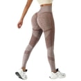 thumbnail image 1 of Riforla Leggings for Women Seamless Peach Lifting High Waist Yoga Pants Non See Through Fitness Training Running Capris Women Tights Coffee L, 1 of 4