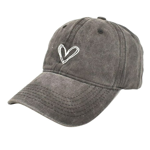 Riforla Love Embroidered Washed Baseball Cap Sun Visor Female Curved Do Old Couple Cap Womens Hats Black