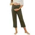 thumbnail image 1 of Ediodpoh Maternity Solid Color Trousers with Integrated Yoga Waistband and Functional Pockets Pants for Women Green L, 1 of 9