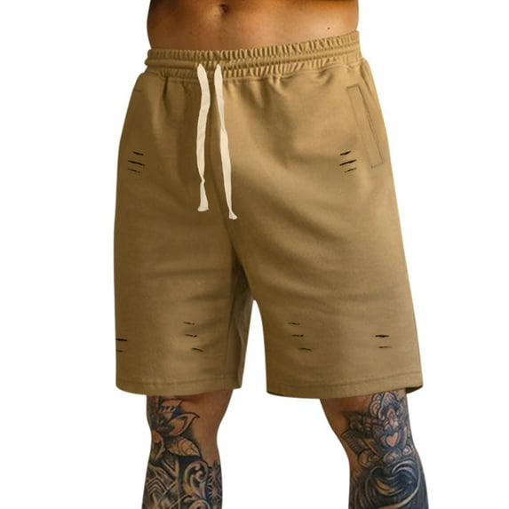 Riforla Men Shorts Resort Shorts Elastic Waist Drawstring Style Holiday Beach Pants Pants for Men Brown XL