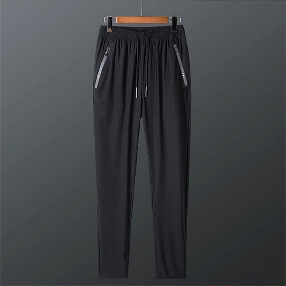 Riforla Men and Women's Lightweight Joggers Pants Dry Running Hiking Pants Athletic Workout Track Pants with Zipper Pockets BK1 M