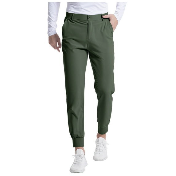 Riforla Men's Casual Solid Color Casual Business Pants Fashion Pants Men's Pants Men's Casual Pants Green M