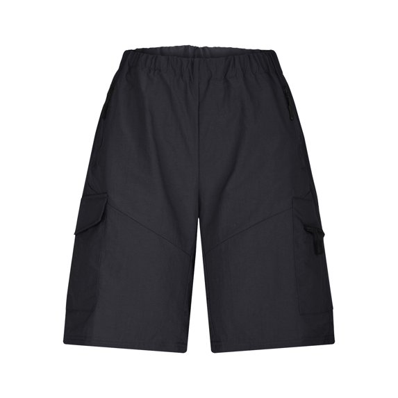 Fgnfyis Men's Casual Zipper Solid Trousers Pant Cargo Pocket Slim Pant Drawstring Shorts Summer Shorts Mens Casual Pants Black M