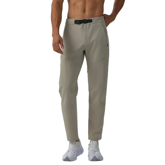 Riforla Men's Hiking Pants Travel Cargo Pants with 7 Pockets Stretch for Fishing Climbing Casual Shorts for Men Khaki XL