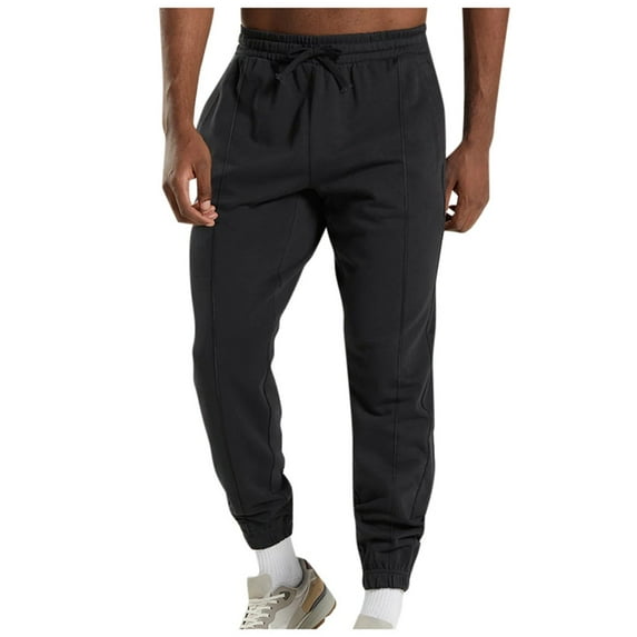 Riforla Men's Pants Lightweight Knit Slacks Athletic Sweatpants for Men Casual Shorts for Men Black S