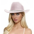 thumbnail image 1 of Riforla Men's and Women's Woolen Hats Western Cowboy Top Hat Three of Rhinestones Sun Hats Beige, 1 of 4