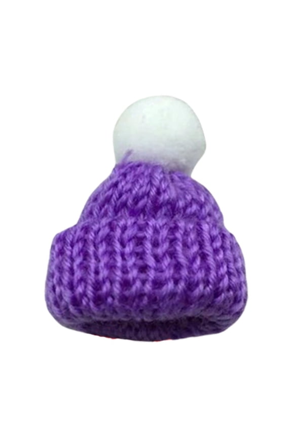 Mini Fun Knitted Little Hat DIY Doll Toy Accessories Woolen Hat Finger Decoration Hat Womens Hats Purple