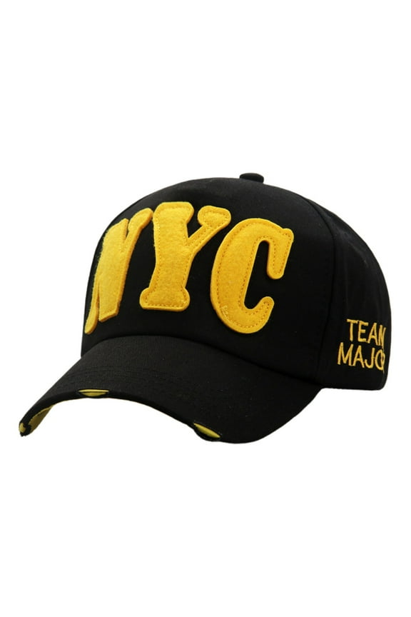 NYC Letter Baseball Cap for Men and Women Spring Summer Sports Hat Casual Sun Adjustable Dad Hat Mens Womens Hats Black