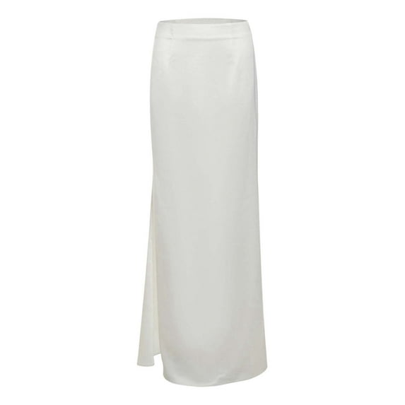 Riforla New Elegant High Waist Slim Long Skirt Skirts for Women White M