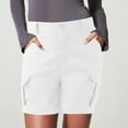 thumbnail image 1 of Ediodpoh Pants for Women Shorts for Women Womens Shorts for Summer Shorts Solid Color Pocket Cargo Pants Casual High Waist Hot Pants Women's Shorts White XL, 1 of 5