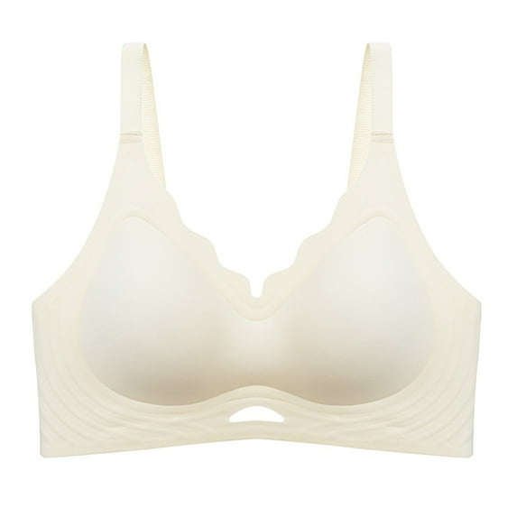 Riforla Plus Size Seamless Lift Bra for Women Fixed Cup Soft Support Reduces Bust Appearance Comfortable Underwire Bra for Everyday Wear Bras for Women White XL