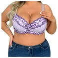 thumbnail image 1 of Riforla Plus Size Wireless Push up Bra Thin Back Closure Lingerie with Underwire for Enhanced Support Full Coverage Bra for Big Everyday Wear Bras 105D, 1 of 9