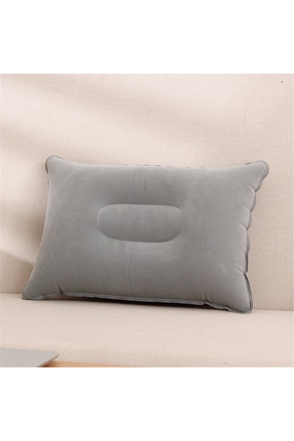 Riforla Portable Fold Inflatable Air Pillow Outdoor Travel Sleeping Camping Neck Stretcher Backrest Plane Comfortable Pillow Grey