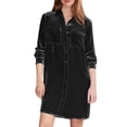 thumbnail image 1 of Riforla Red Golden Velvet Shirt Dress Christmas Velvet Dress Evening Dress Party Dress for Women Dresses for Women Black M, 1 of 6