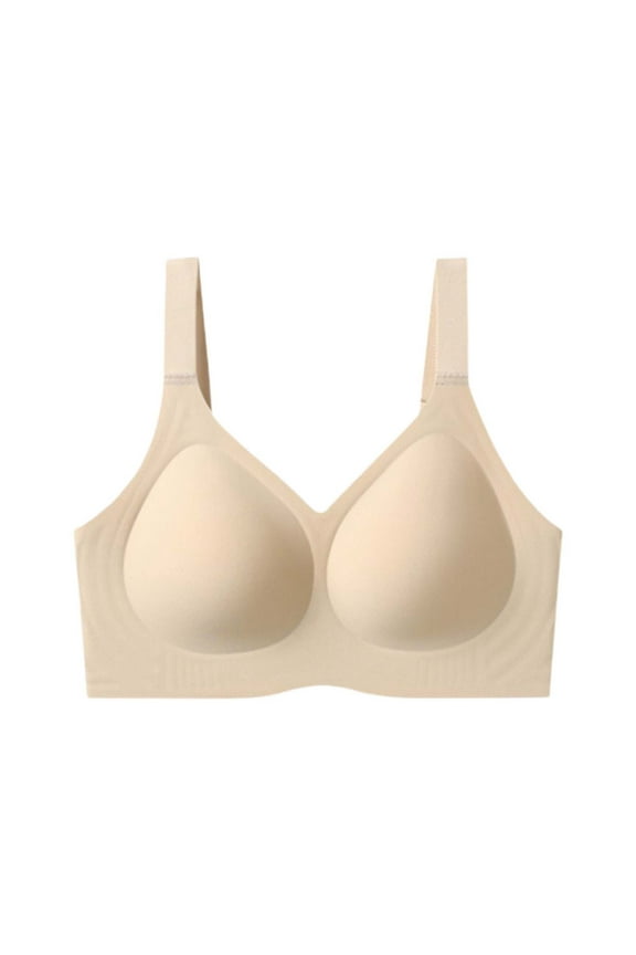 Riforla Seamless Shapewear Gel Bras for Large Bust Lift W Cup Design Underwire Support And Women Bras Beige XXL