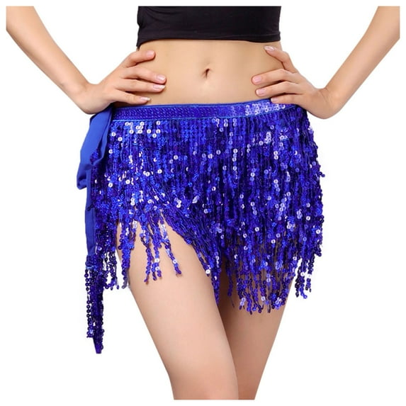 Riforla Sequin Fringe Women's Nightclub Skirt Skirt Stage with Sparkly Sparkly Fashion Skirt Women's Skirts Dark Blue One Size