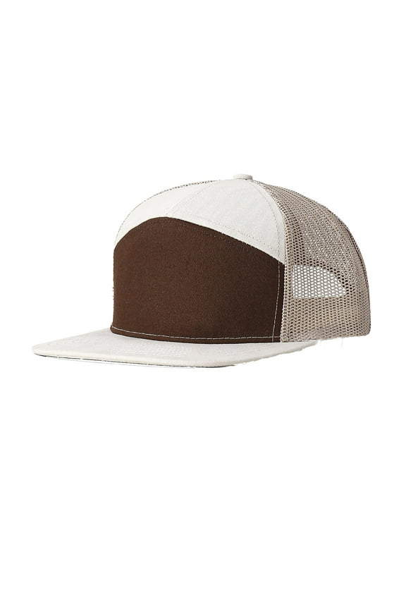 Seven Piece Truck Driver's Hat Single Size Mens Baseball Caps Brown