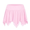 thumbnail image 1 of Riforla Sexy Double Lace Irregular Low Rise Mini Skirt Skirts for Women Trendy Pink M, 1 of 5