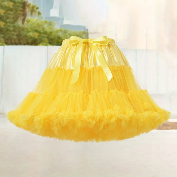 Riforla Skirt Clouds Boneless Soft Tutu Skirt Skirt Skirt Womens Skirts Yellow One Size