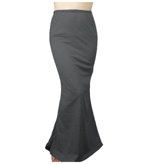 Ediodpoh Womens Skirts Slim Fit Ruched Pencil Skirts Elastic Band Shirring Skirt and Fishtail Hem Long Skirt Long Skirts for Women Grey XL
