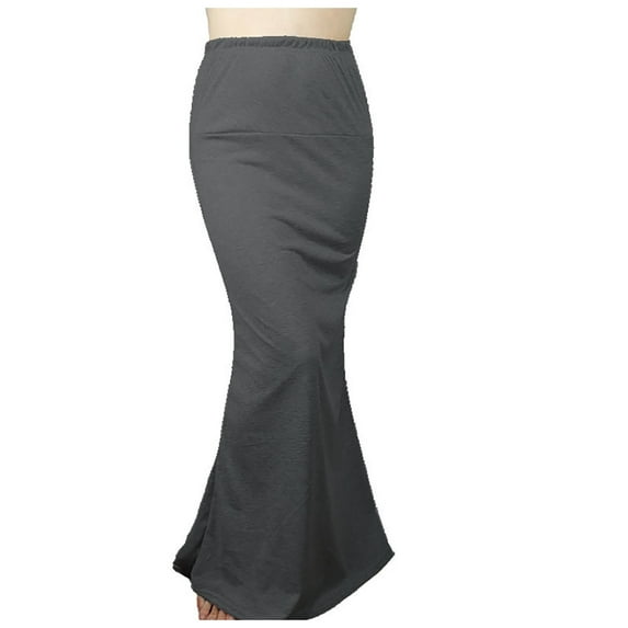 Ediodpoh Womens Skirts Slim Fit Ruched Pencil Skirts Elastic Band Shirring Skirt and Fishtail Hem Long Skirt Long Skirts for Women Grey XXL