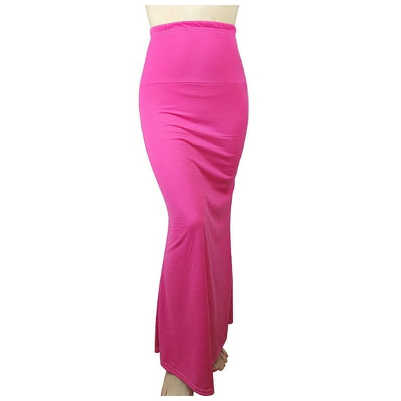 Ediodpoh Womens Skirts Slim Fit Ruched Pencil Skirts Elastic Band Shirring Skirt and Fishtail Hem Long Skirt Long Skirts for Women Hot Pink XXL