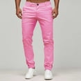 thumbnail image 1 of Fgnfyis Men's Fashion Casual Mid Waist Slim Pant Solid Pocket Full Length Trousers Pants for Men Pink M, 1 of 5
