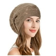 thumbnail image 1 of Riforla Soft Knit Airy Cutout Lightweight Slouchy Crochet Beret Hat Berets Hat for Women Khaki, 1 of 3