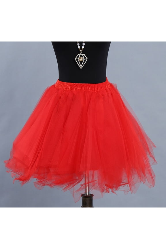 Soft Tutu Skirt Toddler Party Carnival Womenl Mesh Tutu Skirt Girls Long Formal Dress Women's Skirts Red XL