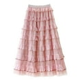 thumbnail image 1 of Ediodpoh Women's Skirts Splicing Long Tiered Cake Skirt Fairy Like Layered Half Body Skirt Dreamy Long Skirts Pink One Size, 1 of 3