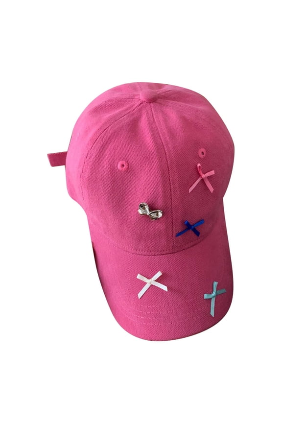 Spring Style Sweet Cute Bow Baseball Cap for Women College Hat for Outdoor Fashion Womens Hats Pink