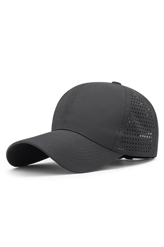 Riforla Spring Summer Outdoor Quick Drying Fabric Sports Hats Men's Women's Lightweight Breathable Mesh Caps Baseball Caps Dark Gray