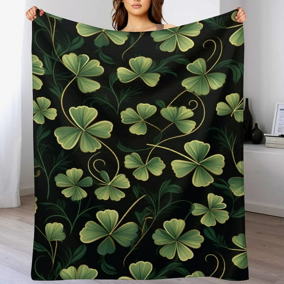 Riforla St. Patrick's Day Blanket Super Soft Flannel All Season Lightweight Living Room/Bedroom Warming Blanket 100x150cm B_001