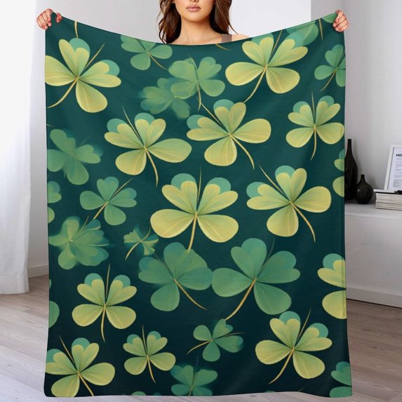Riforla St. Patrick's Day Blanket Super Soft Flannel All Season Lightweight Living Room/Bedroom Warming Blanket 130x150cm A_001