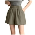 thumbnail image 1 of Riforla Suit Shorts Casual Wide Size Cropped Pants Shorts for Women Green XXL, 1 of 5