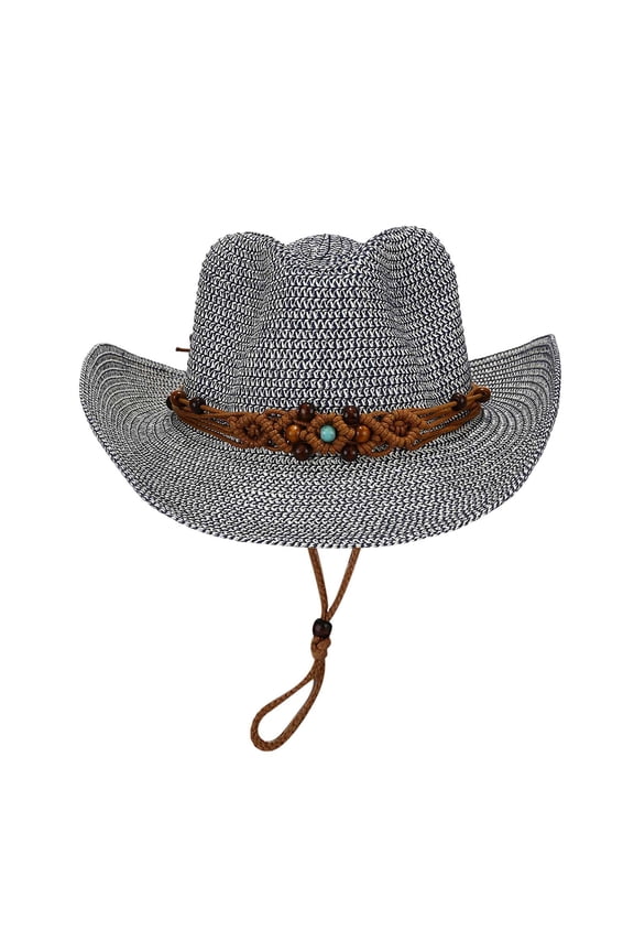 Summer Outdoor Casual Style Holiday Panama Style Shade Straw Hat Sun Hat Beach Hats for Women Blue M