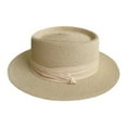 thumbnail image 1 of Riforla Summer Women's Wide Brim Straw Hat French Style Panama Sun Hat for Beach Vacation Sunshade Beach Hat Bomber Hats Beige, 1 of 3