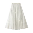 thumbnail image 1 of Riforla Super Fairy Skirt A Line Skirt Mid Length Swing Skirt Women's Spring High Waist Feather Puff Skirt Skirts for Women Trendy White One Size, 1 of 5