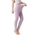thumbnail image 1 of Riforla Thermal Leggings High Waisted Lamb Lined Slim Fit Stretchy Warm Base Layer Pants Cold Weather Comfort Warm Tights for Women Light Purple L, 1 of 5